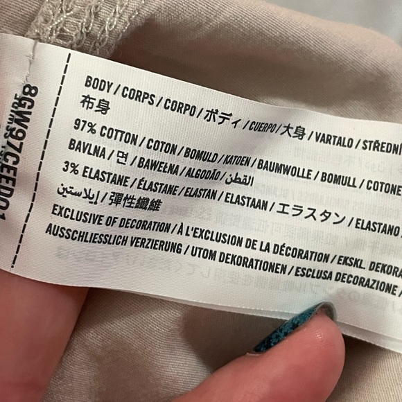 Youth Abercrombie tan cargo utility pants 13 14 Short cotton elastane embroidery - Picture 9 of 13